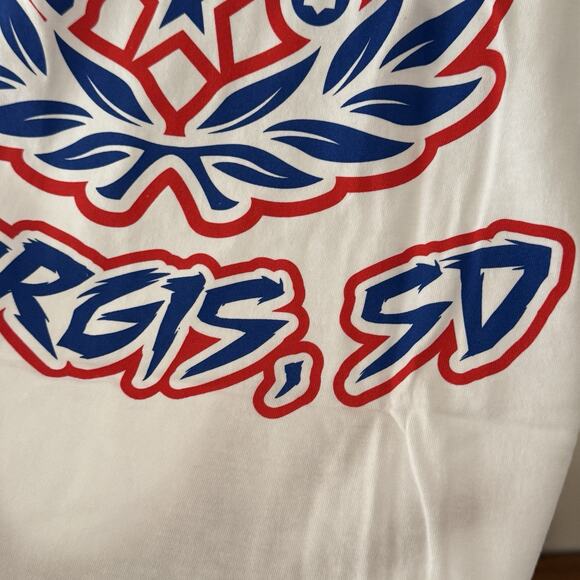 Dixxon Mens T Shirt Size 3X Short Sleeve White Red Blue Graphic Sturgis SD - Picture 6 of 8